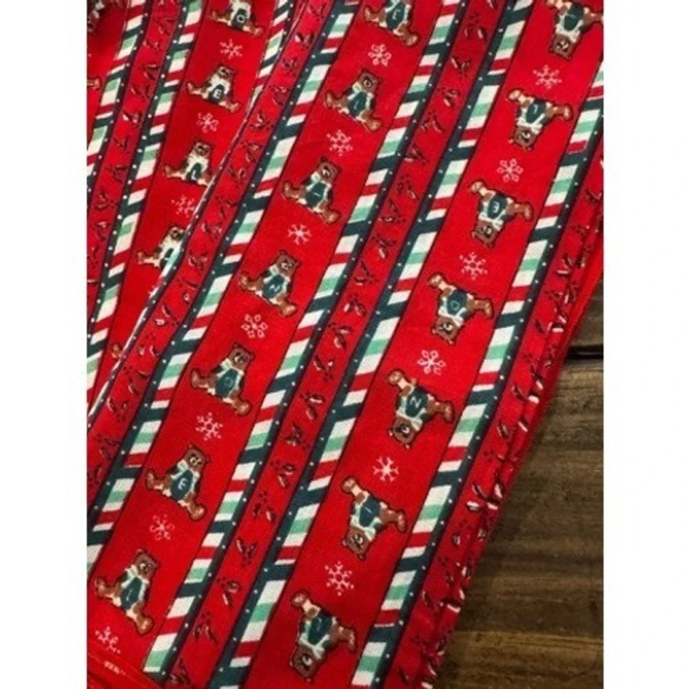 Vtg‎ Christmas Bears Napkins Red Green White Holiday Table Setting 4 Count